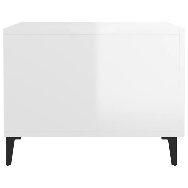 Salontafel met metalen poten 50x50x40 cm hoogglans wit MeubelReus