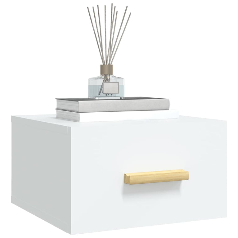 Nachtkastjes 2 st wandgemonteerd 35x35x20 cm wit MeubelReus