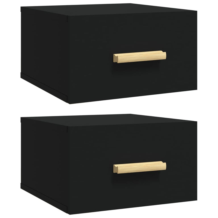 Nachtkastjes 2 st wandgemonteerd 35x35x20 cm zwart MeubelReus