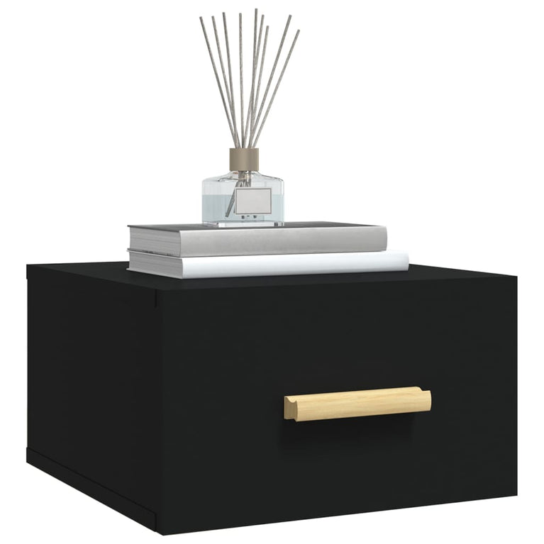 Nachtkastjes 2 st wandgemonteerd 35x35x20 cm zwart MeubelReus