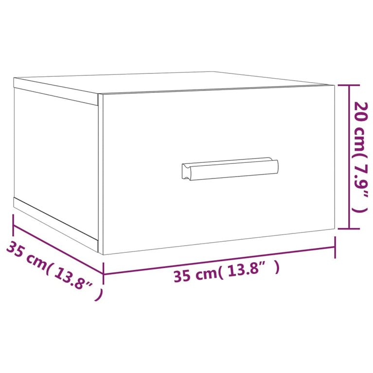 Nachtkastjes 2 st wandgemonteerd 35x35x20 cm zwart MeubelReus