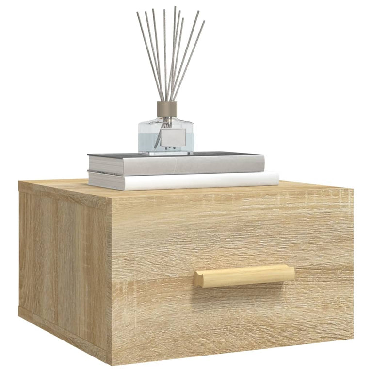 Nachtkastjes 2 st wandgemonteerd 35x35x20 cm sonoma eikenkleur MeubelReus