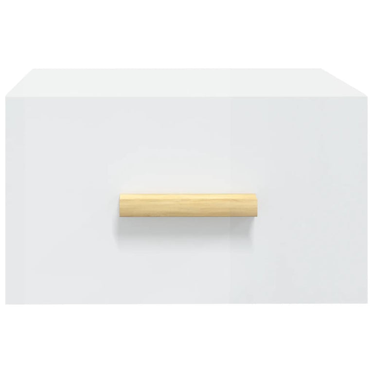 Nachtkastjes 2 st wandgemonteerd 35x35x20 cm hoogglans wit MeubelReus