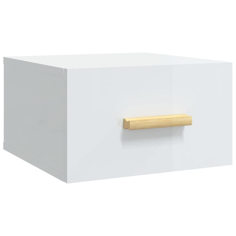 Nachtkastjes 2 st wandgemonteerd 35x35x20 cm hoogglans wit MeubelReus
