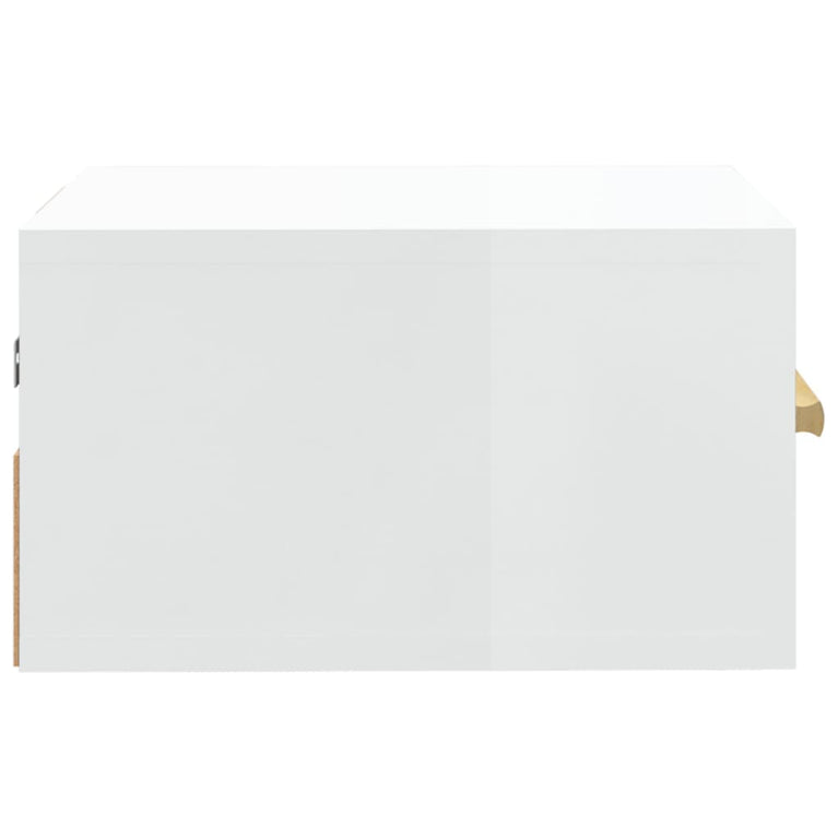 Nachtkastjes 2 st wandgemonteerd 35x35x20 cm hoogglans wit MeubelReus