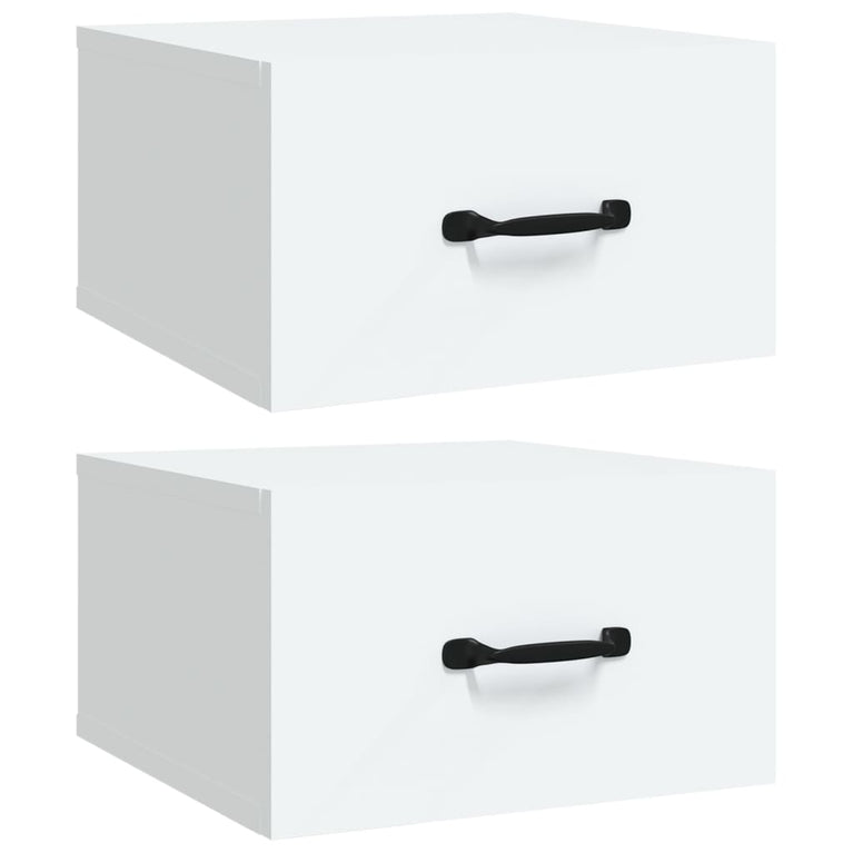 Nachtkastjes 2 st wandgemonteerd 35x35x20 cm wit MeubelReus