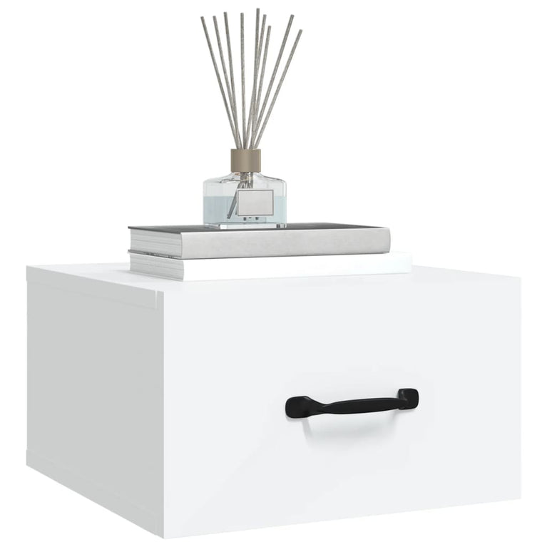 Nachtkastjes 2 st wandgemonteerd 35x35x20 cm wit MeubelReus