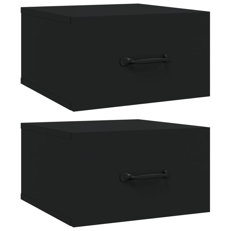 Nachtkastjes 2 st wandgemonteerd 35x35x20 cm zwart MeubelReus