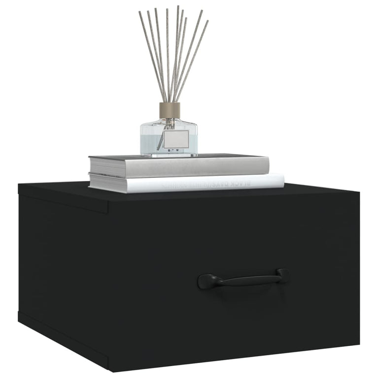 Nachtkastjes 2 st wandgemonteerd 35x35x20 cm zwart MeubelReus