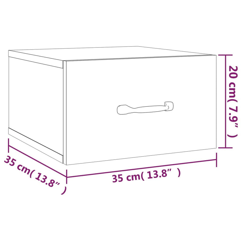 Nachtkastjes 2 st wandgemonteerd 35x35x20 cm zwart MeubelReus
