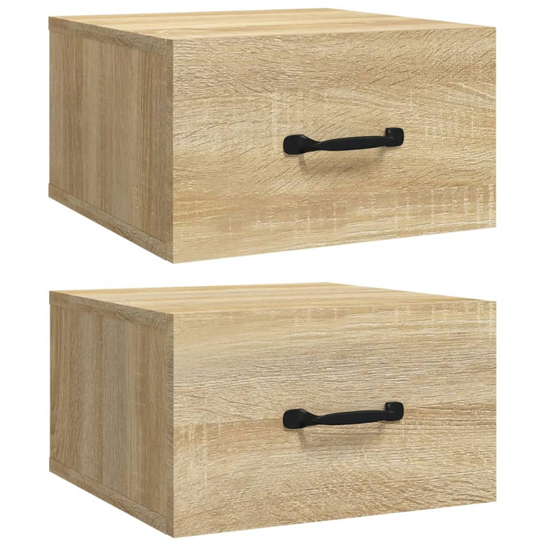 Nachtkastjes 2 st wandgemonteerd 35x35x20 cm sonoma eikenkleur MeubelReus