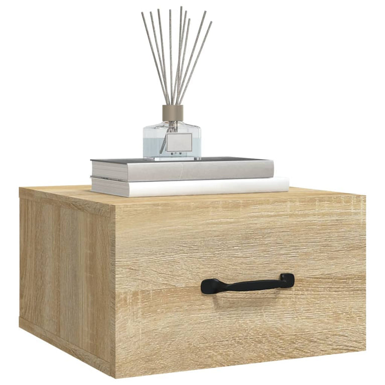 Nachtkastjes 2 st wandgemonteerd 35x35x20 cm sonoma eikenkleur MeubelReus