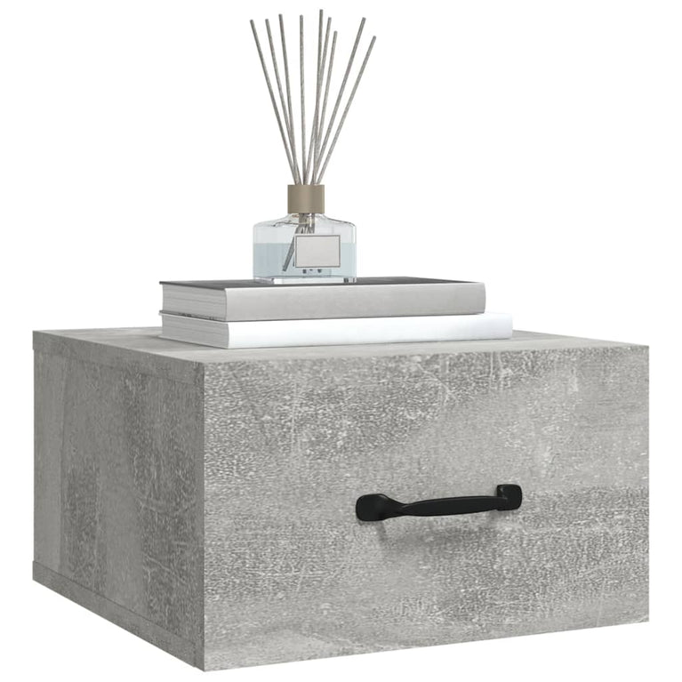 Nachtkastjes 2 st wandgemonteerd 35x35x20 cm betongrijs MeubelReus