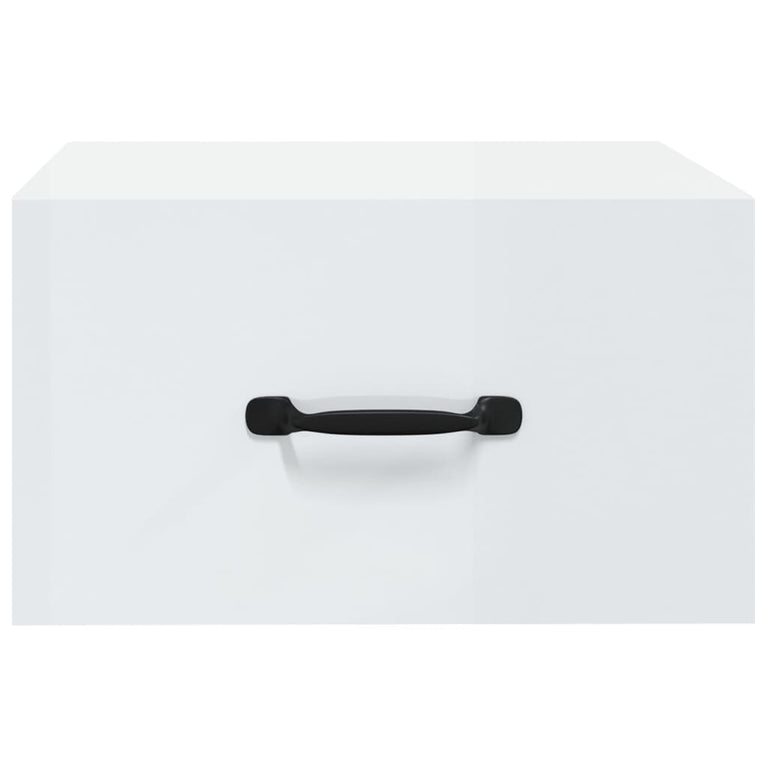 Nachtkastjes 2 st wandgemonteerd 35x35x20 cm hoogglans wit MeubelReus