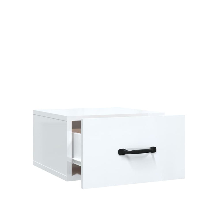 Nachtkastjes 2 st wandgemonteerd 35x35x20 cm hoogglans wit MeubelReus