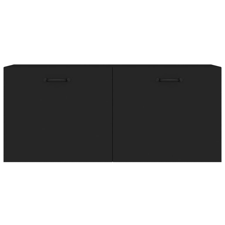 Wandkast 80x35x36,5 cm bewerkt hout zwart MeubelReus