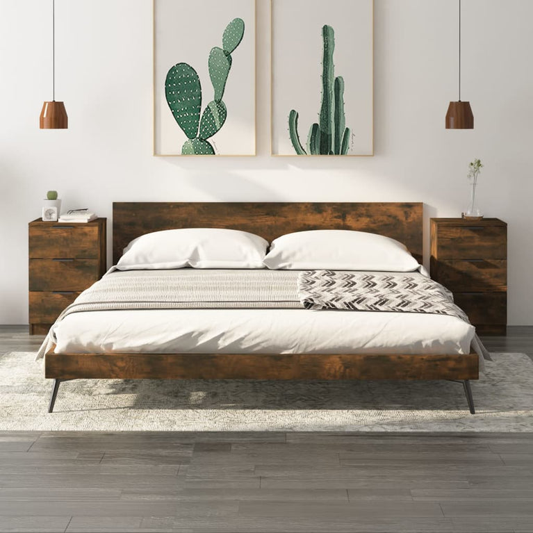 Nachtkastjes 2 st 40x36x65 cm gerookt eikenkleurig MeubelReus