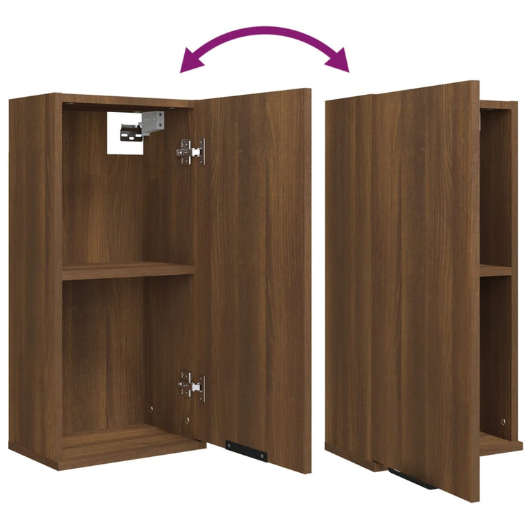 Badkamerkast wandgemonteerd 32x20x67 cm bruineikenkleurig
