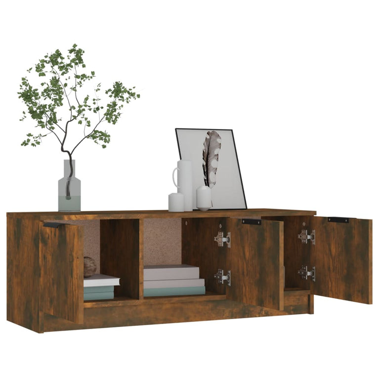Tv-meubel 102x35x36,5 cm bewerkt hout gerookt eikenkleurig MeubelReus