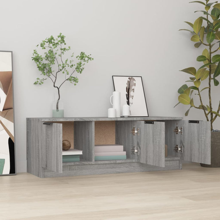 Tv-meubel 102x35x36,5 cm bewerkt hout grijs sonoma eikenkleurig MeubelReus