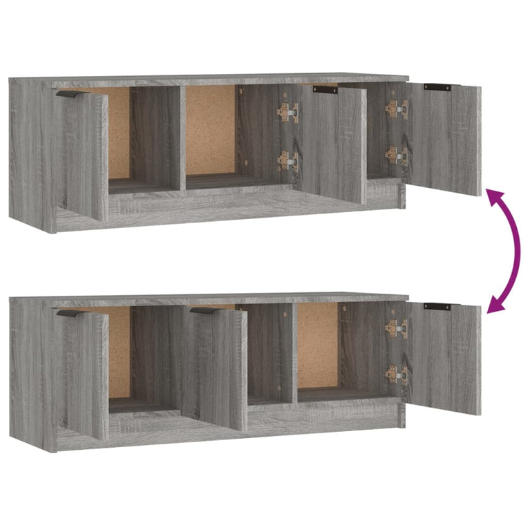 Tv-meubel 102x35x36,5 cm bewerkt hout grijs sonoma eikenkleurig MeubelReus