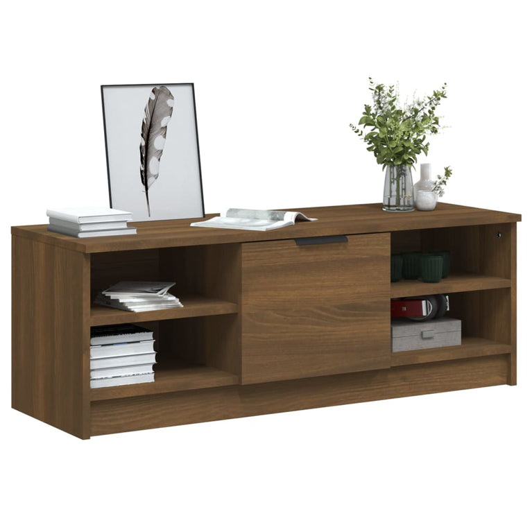 Tv-meubel 102x35,5x36,5 cm bewerkt hout bruineikenkleurig MeubelReus
