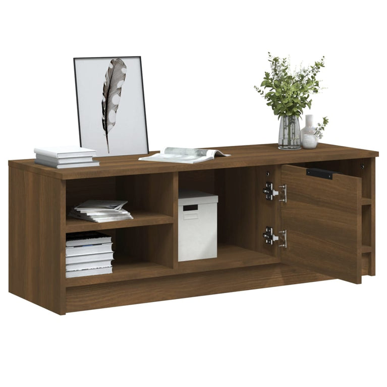 Tv-meubel 102x35,5x36,5 cm bewerkt hout bruineikenkleurig MeubelReus