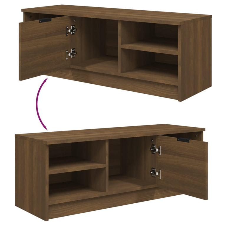 Tv-meubel 102x35,5x36,5 cm bewerkt hout bruineikenkleurig MeubelReus