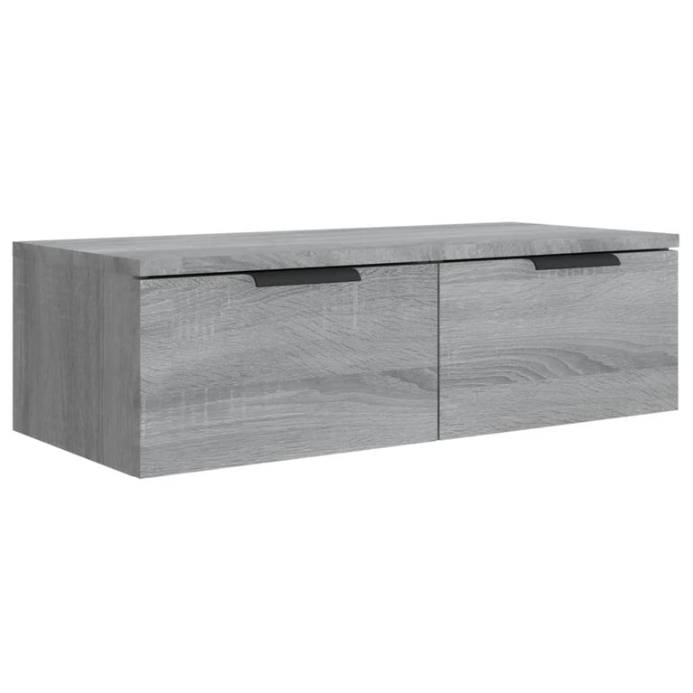 Wandkast 68x30x20 cm bewerkt hout grijs sonoma eikenkleurig MeubelReus