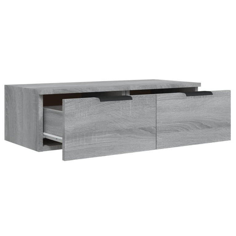 Wandkast 68x30x20 cm bewerkt hout grijs sonoma eikenkleurig MeubelReus