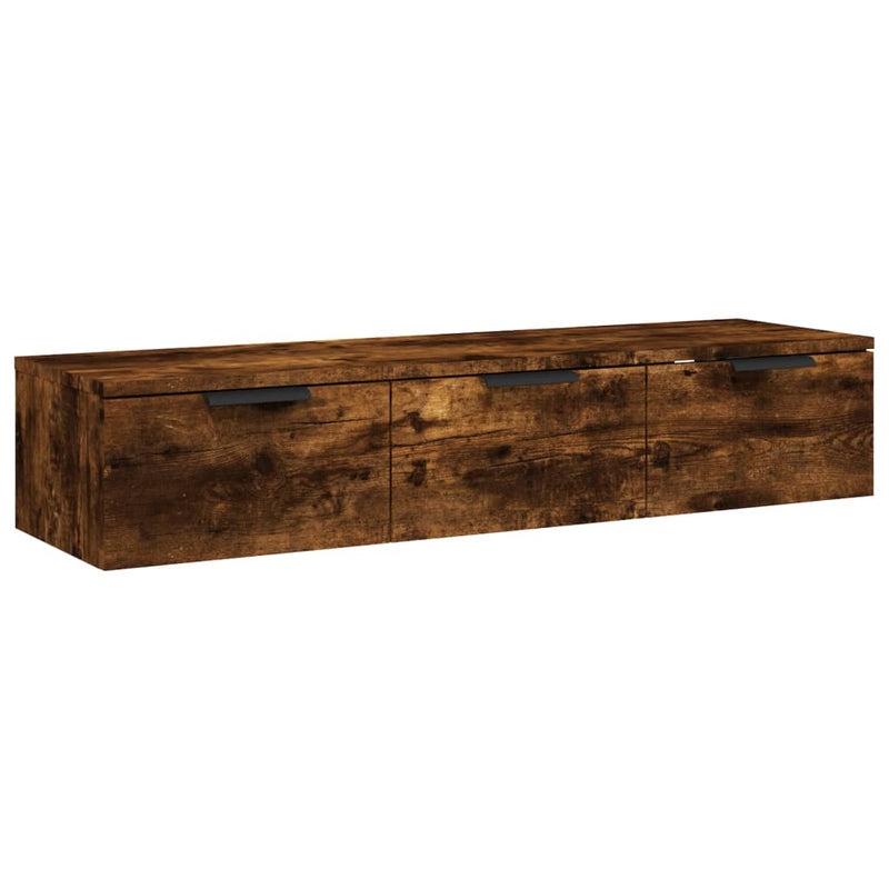 Wandkast 102x30x20 cm bewerkt hout gerookt eikenkleurig MeubelReus