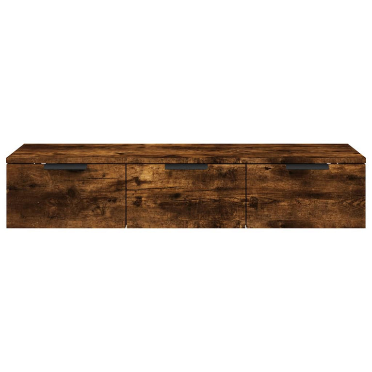 Wandkast 102x30x20 cm bewerkt hout gerookt eikenkleurig MeubelReus