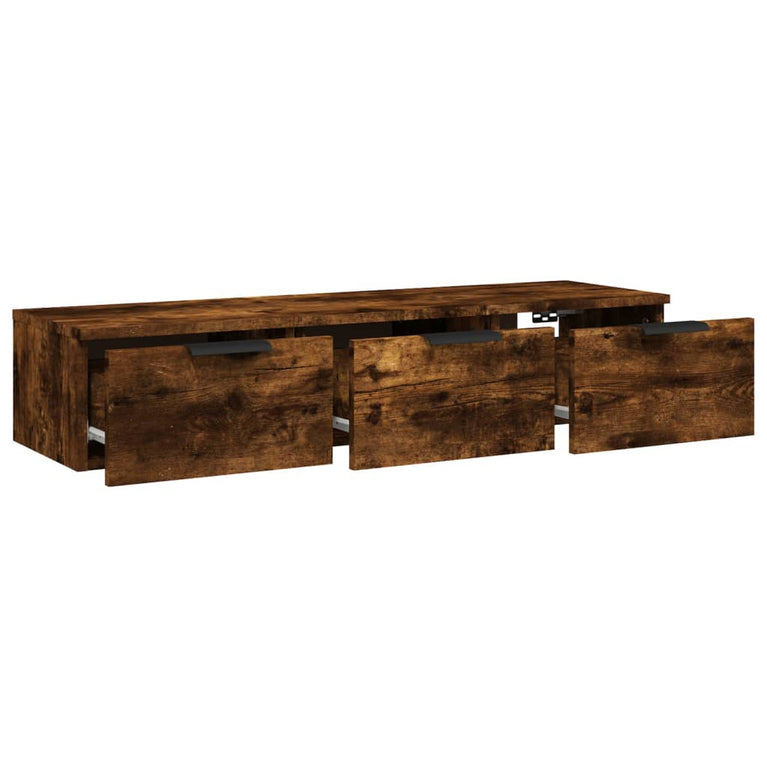Wandkast 102x30x20 cm bewerkt hout gerookt eikenkleurig MeubelReus
