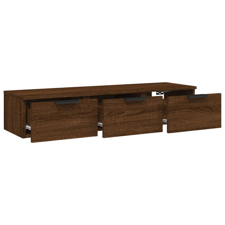 Wandkast 102x30x20 cm bewerkt hout bruineikenkleurig MeubelReus