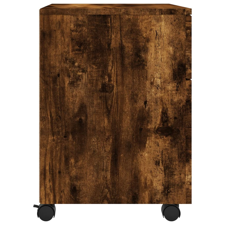 Dossierkast verrijdbaar 45x38x54 cm bewerkt hout gerookt eiken MeubelReus