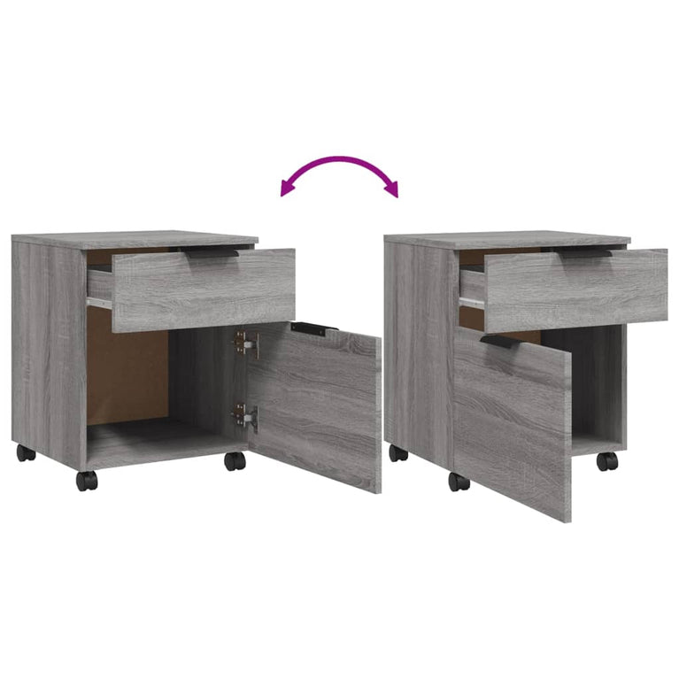 Dossierkast verrijdbaar 45x38x54 cm bewerkt hout grijs sonoma MeubelReus