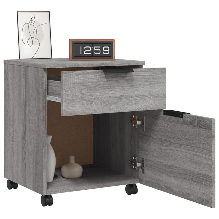 Dossierkast verrijdbaar 45x38x54 cm bewerkt hout grijs sonoma MeubelReus