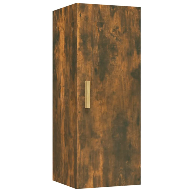 Wandkast 34,5x34x90 cm bewerkt hout gerookt eikenkleurig MeubelReus