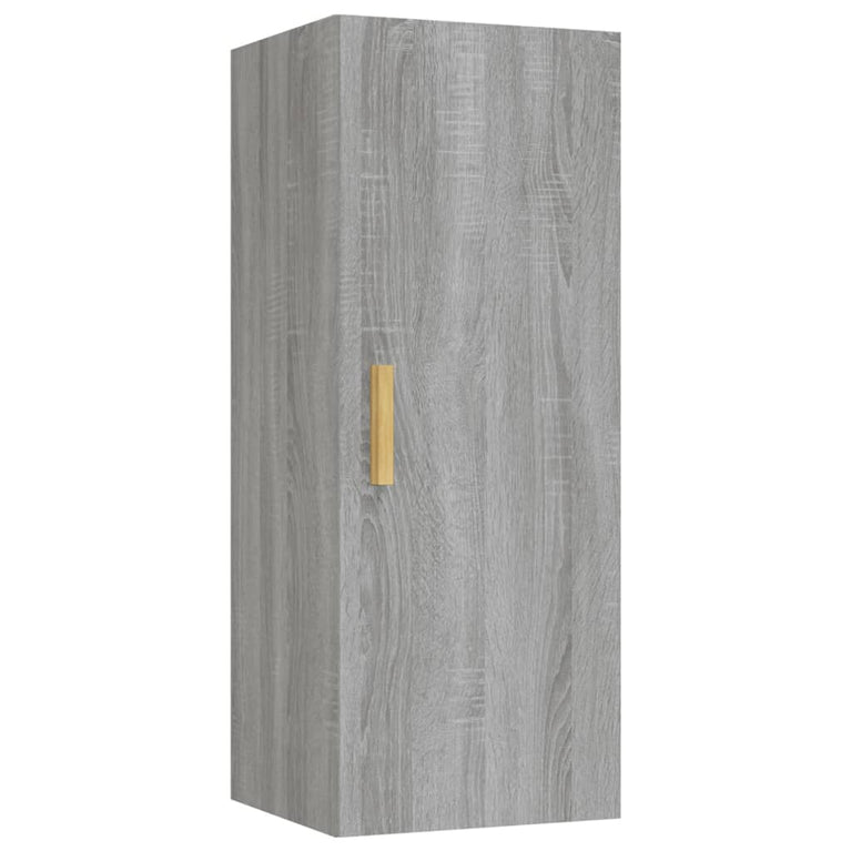 Wandkast 34,5x34x90 cm bewerkt hout grijs sonoma eikenkleurig MeubelReus