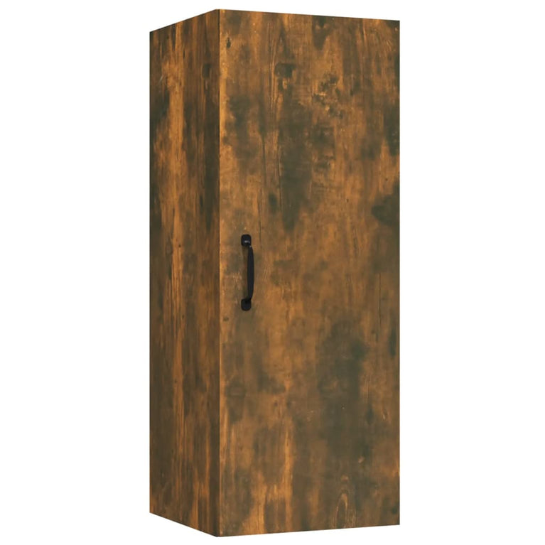 Wandkast 34,5x34x90 cm bewerkt hout gerookt eikenkleurig MeubelReus