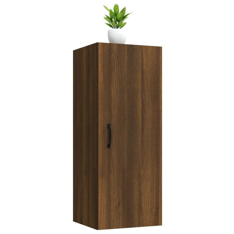 Wandkast 34,5x34x90 cm bewerkt hout bruineikenkleurig MeubelReus