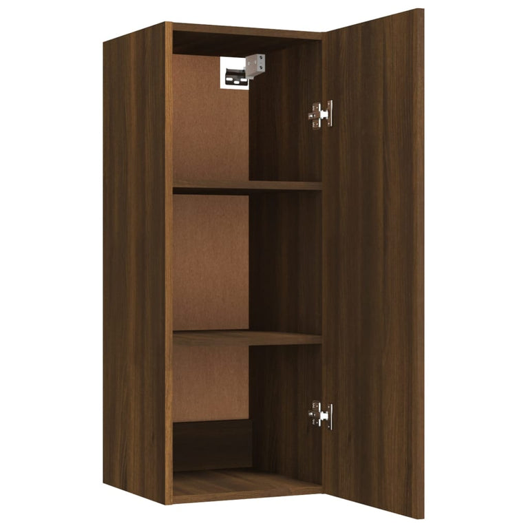 Wandkast 34,5x34x90 cm bewerkt hout bruineikenkleurig MeubelReus