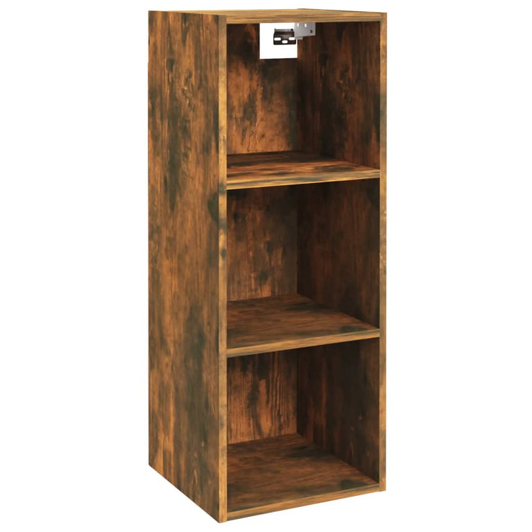 Wandkast 34,5x32,5x90 cm bewerkt hout gerookt eikenkleurig MeubelReus