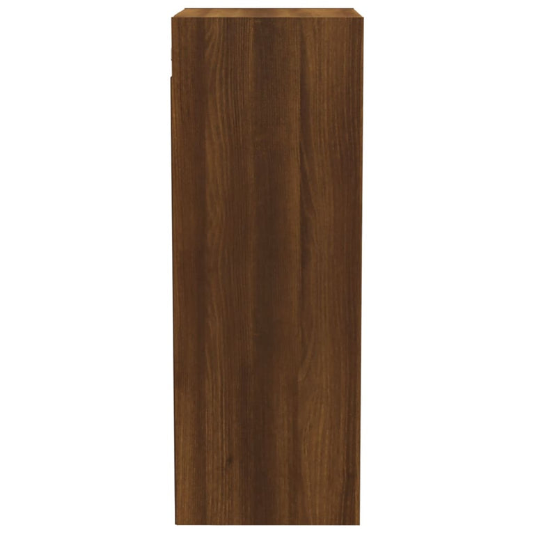 Wandkast 34,5x32,5x90 cm bewerkt hout bruin eikenkleur MeubelReus