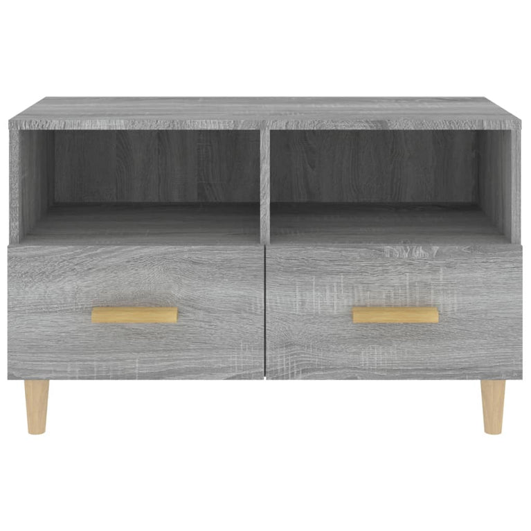 Tv-meubel 80x36x50 cm bewerkt hout grijs sonoma eikenkleurig MeubelReus