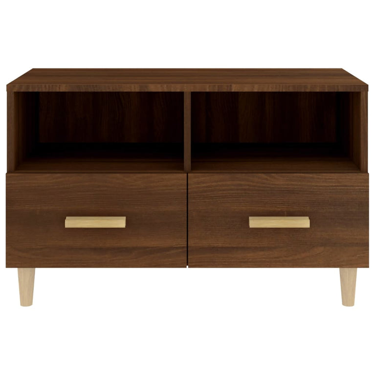Tv-meubel 80x36x50 cm bewerkt hout bruin eikenkleur MeubelReus