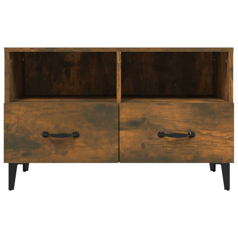 Tv-meubel 80x36x50 cm bewerkt hout gerookt eikenkleurig MeubelReus