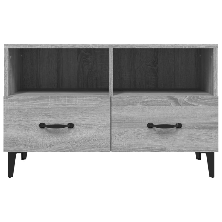 Tv-meubel 80x36x50 cm bewerkt hout grijs sonoma eikenkleurig MeubelReus
