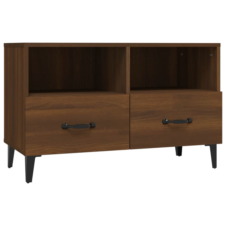 Tv-meubel 80x36x50 cm bewerkt hout bruin eikenkleur MeubelReus