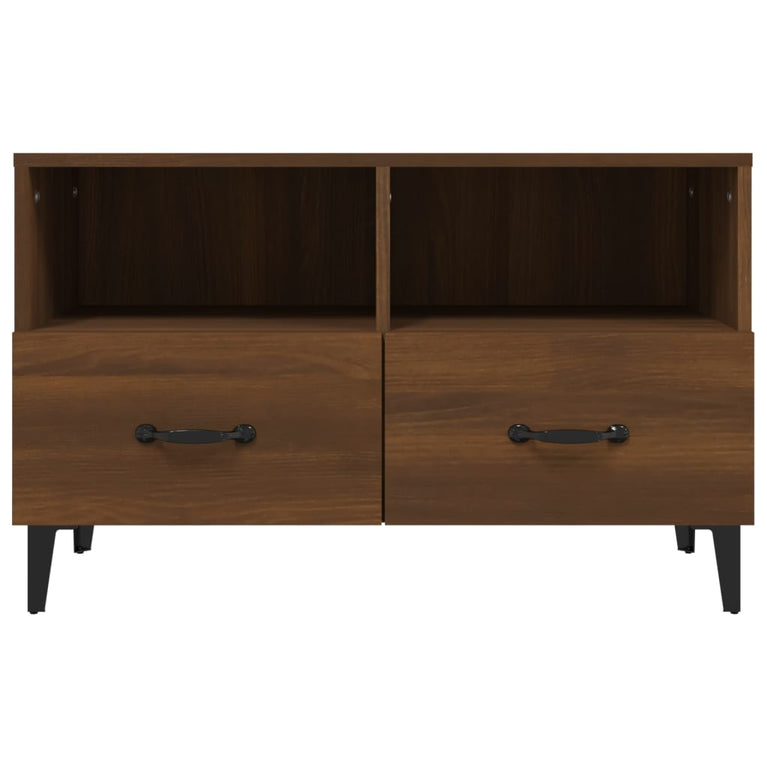 Tv-meubel 80x36x50 cm bewerkt hout bruin eikenkleur MeubelReus